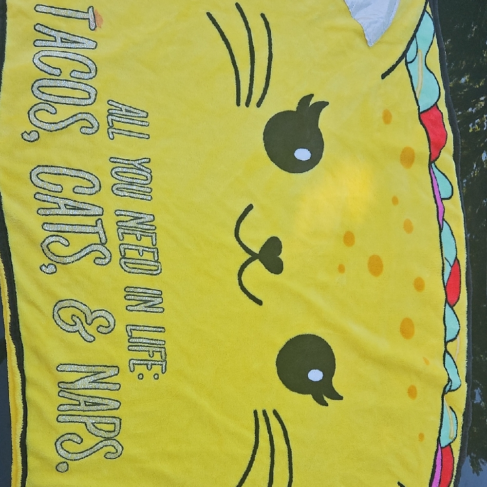 Justice Yellow Taco Cat Blanket/sleeping Bag
